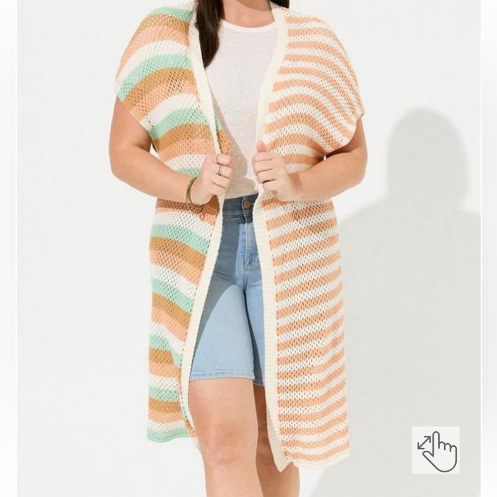 Torrid Multicolor Duster Vest Sweater